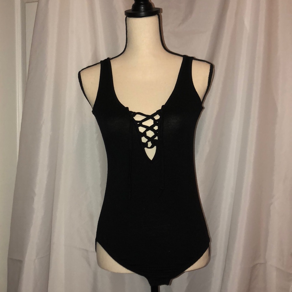 Black body suit! Lace up front